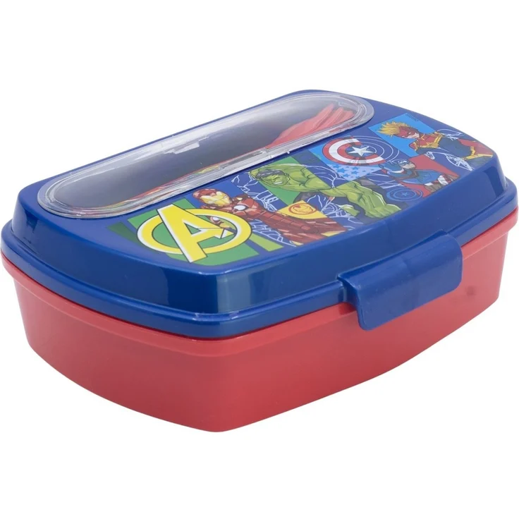 Avengers Sandwichbox mit Besteck Kinder Brotdose Lunchbox Seven Wonders – Bild 1