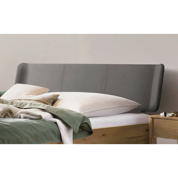 Hasena Massivholzbett Varese Wildeiche natur, gepolstert 180x220 cm, Komforthöhe 25 cm – Bild 3