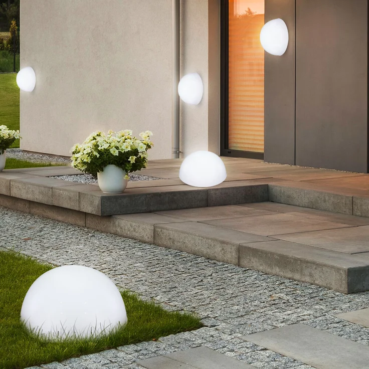 2er Set Moderne LED Halbkugel Solarleuchte für den Garten – Bild 10