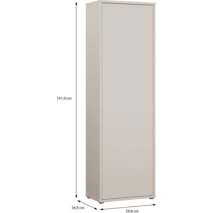Forte ALICE SPRINGS Garderobenschrank 60, moderne Garderobe mit Kleiderstange und Einlegeböden, Flur, Holzwerkstoff, Kaschmir Beige, 59,8 xm breit x 191,9 cm hoch x 34,9 cm tief – Bild 6