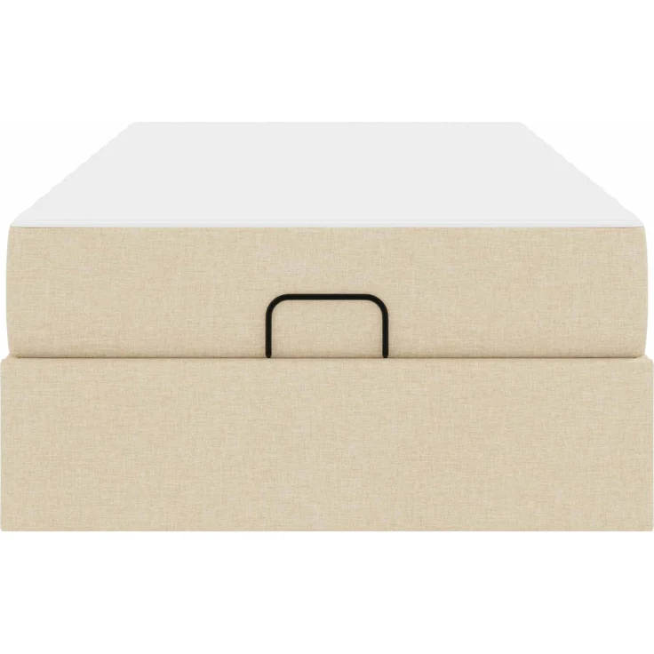vidaXL Bettgestell mit Matratze mit Matratze 2 pcs Creme Stoff 3399457 – Bild 5