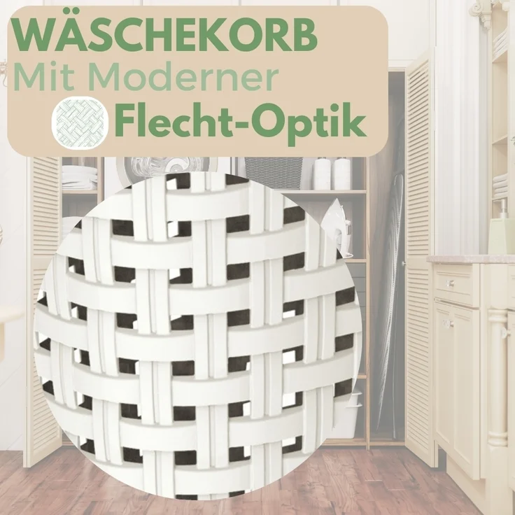 GarPet Wäschebox Wäschebox Wäschesammler Wäschekorb Wäschetruhe Rattan Optik 60 cm – Bild 6