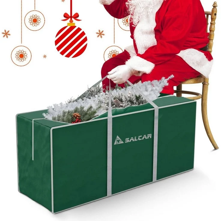 Salcar Künstlicher Weihnachtsbaum Aufbewahrungstasche für Weihnachtsbaum bis zu 240 cm, Transporthülle, 130 x 40 x 50 cm Aufbewahrungstasche, Reißfest, Wasserdicht – Bild 2