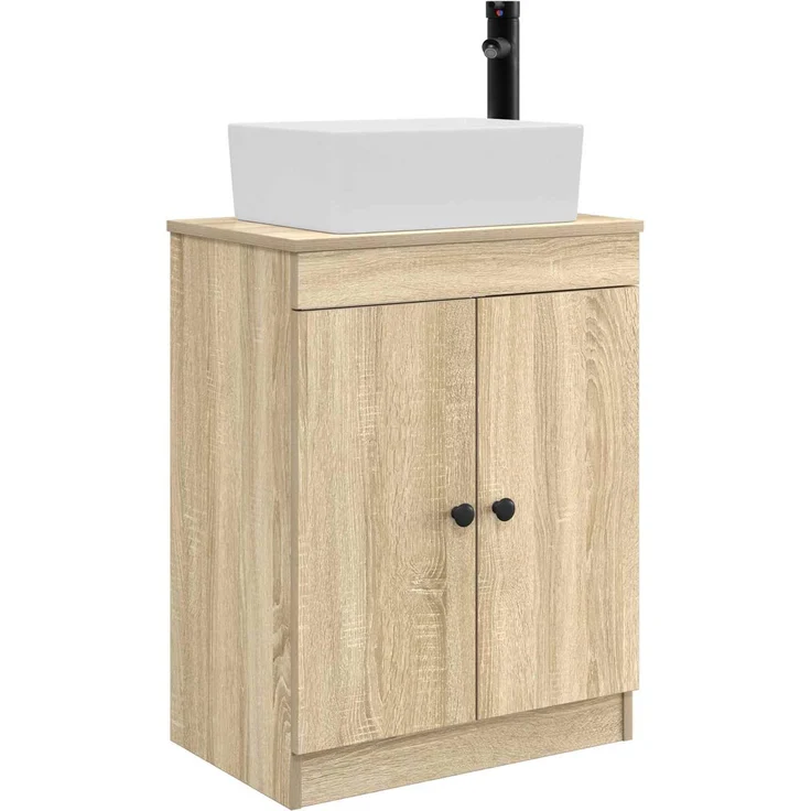 vidaXL Waschbeckenschrank Sonoma-Eiche 54 x 35 x 100 cm Holzwerkstoff 890132 – Bild 2