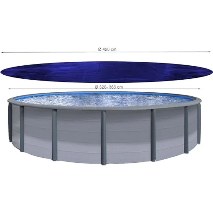 Quick Star Pool-Abdeckplane Poolabdeckung Rund Planenmaß Ø 420cm für Pool 320-366cm Blau – Bild 3