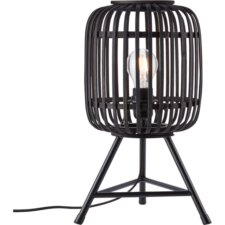 Brilliant Leuchten No. 93775-76 Woodrow Tischleuchte holz dunkel schwarz E27
