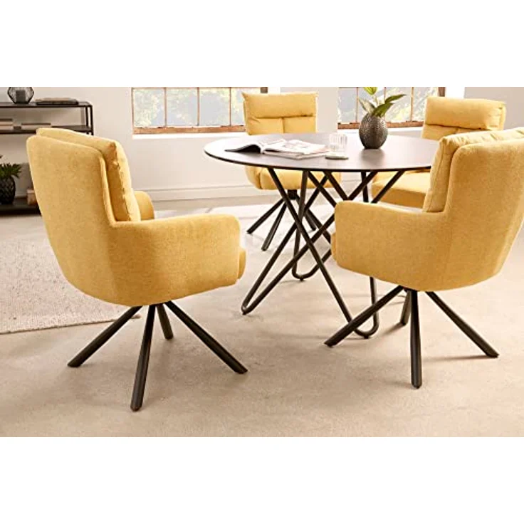 riess-ambiente Polsterstuhl BIG GEORGE senfgelb (Einzelartikel, 1 St), Esszimmer · 360° drehbar · mit Armlehne · Retro – Bild 6