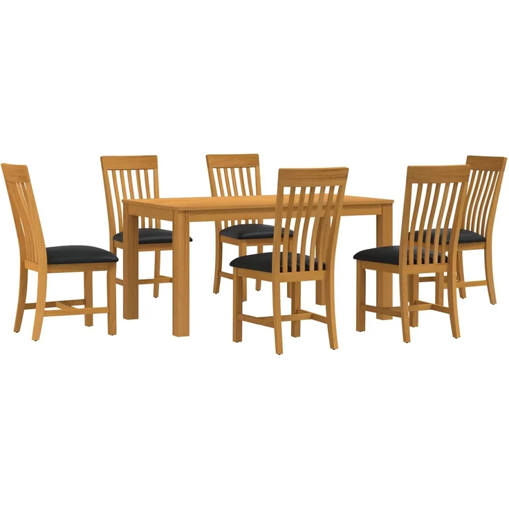 vidaXL Essgruppe RIJSWIJK 7 stk. Schwarz 150 x 85 x 75 cm 3430376 – Bild 2