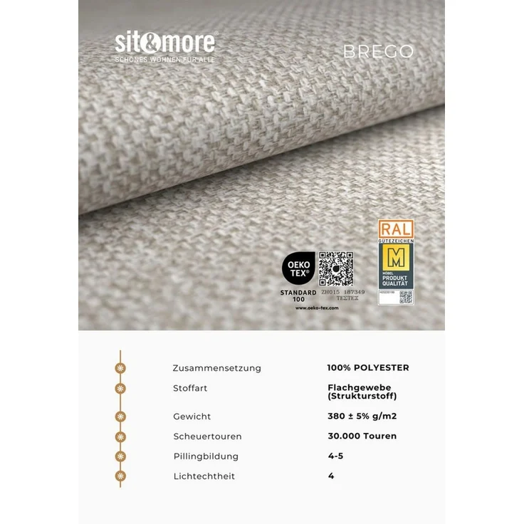 sit&more 3-Sitzer Savona, mit Federkern – Bild 4