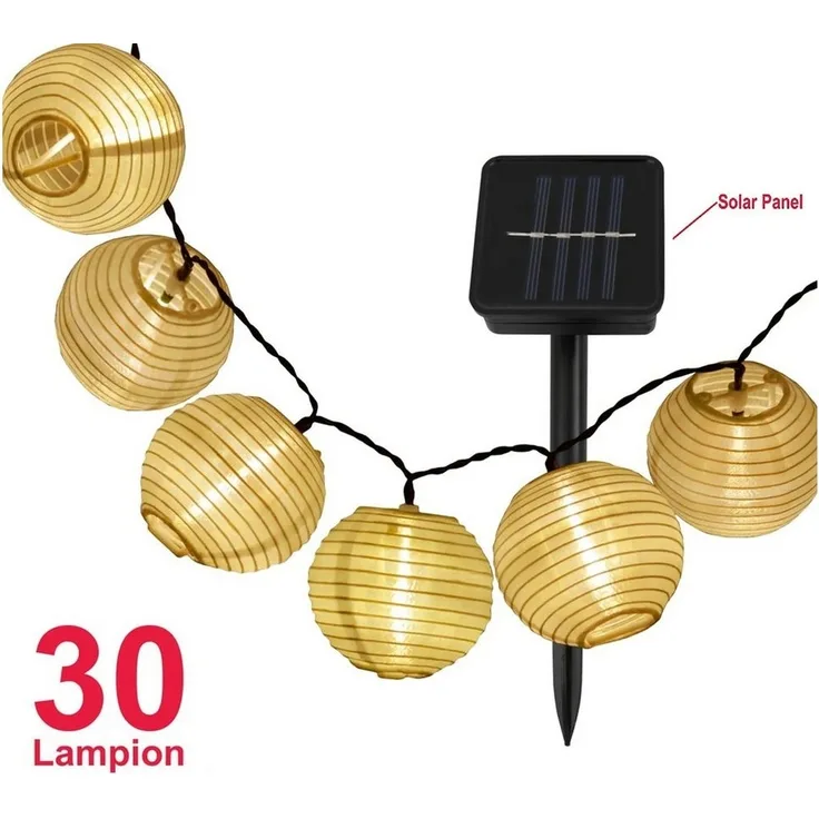 DOPWii LED-Lichterkette Außen Lichterkette Solar,6m 30 Lampions,Garten,Balkon,Hof Deko, Mini-Stringlaternen für den Außenbereich, kleine Laternen