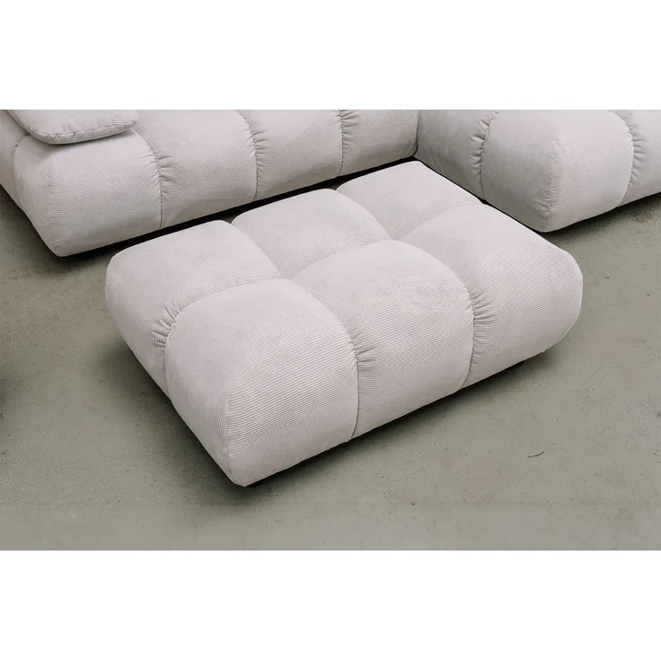 KAWOLA Polsterhocker VIVIEN Hockerbank Feincord silber 41 x 73 x 108 cm