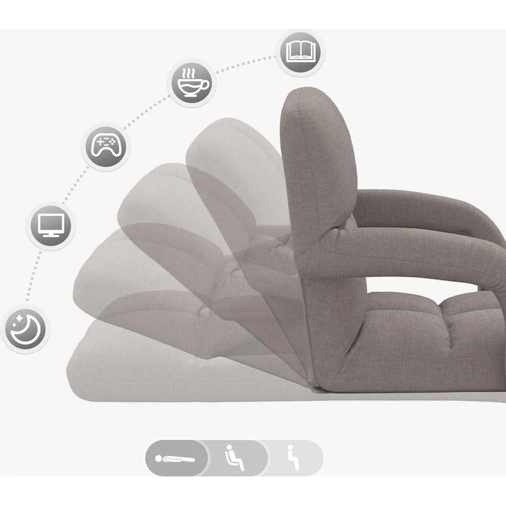 vidaXL Verstellbarer Fußsessel Taupe 58 x 62 x 58 cm Stoff 42028129 – Bild 9