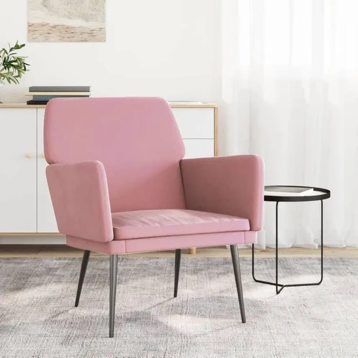 vidaXL Sessel Rosa 62x79x79 cm Samt 351375
