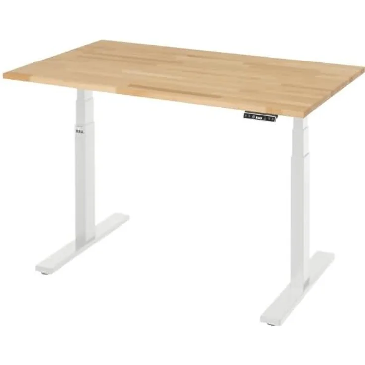 Rau Schreibtisch adlatus 100 1250x800x650-1300 B-Platte lichtgrau