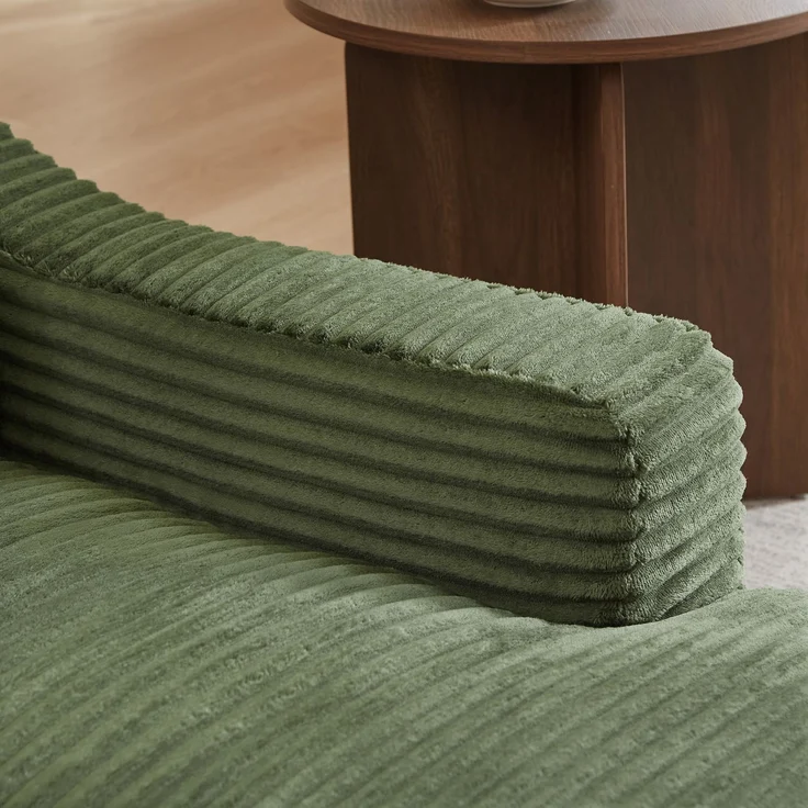 Loungesessel aus Cord mit ausziehbarer Liegefunktion, 100cm×162cm×68cm, Grün – Bild 6