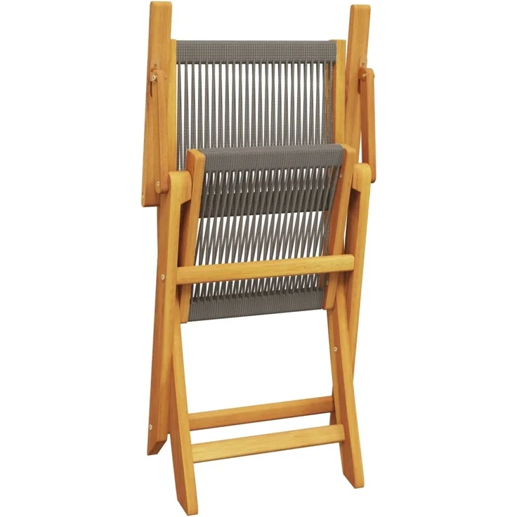 vidaXL Gartenstühle 6 Stk. Klappbar Grau Massivholz Akazie 3214569 – Bild 6