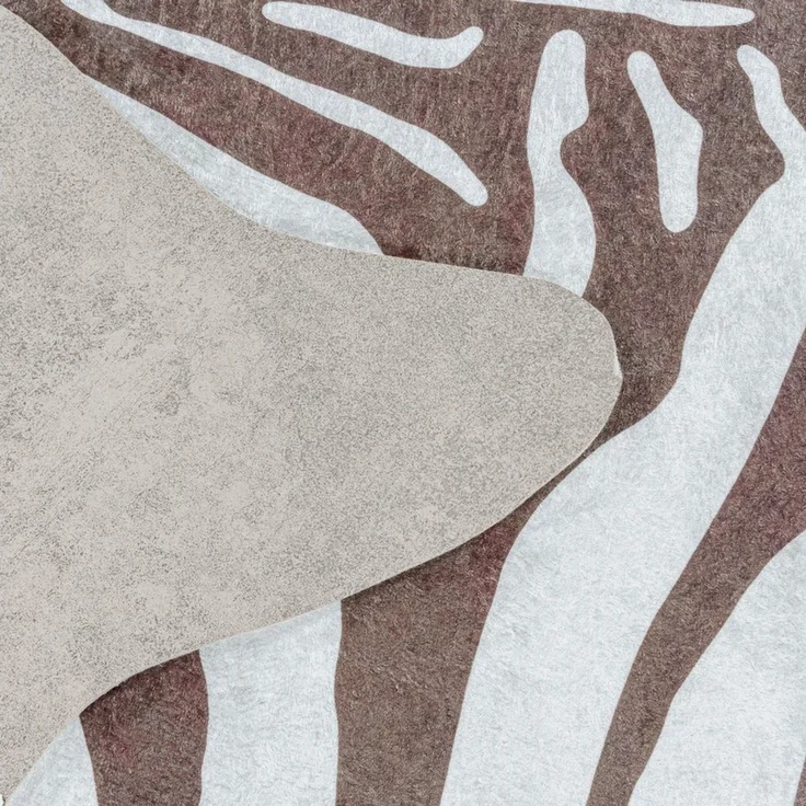 Carpettex Fellteppich Tigerfell imitat, Rund, Höhe: 7 mm, Fellteppich Kuhfell Tigerfell imitat Digitaldruck Waschbar Rutschfest – Bild 2
