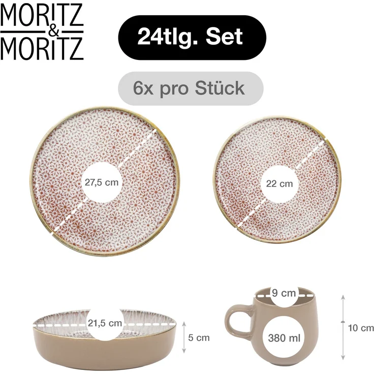 Moritz & Moritz ALHAMBRA Geschirrset 24tlg, 6 Personen, Mousse – Bild 2