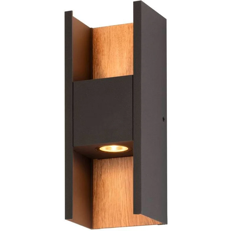 SLV FLATT II, Wandaufbauleuchte, PHASE, 2700 K, 9.5 W, anthrazit / braun - Stand-, Wand- und Deckenleuchten (Outdoor)
