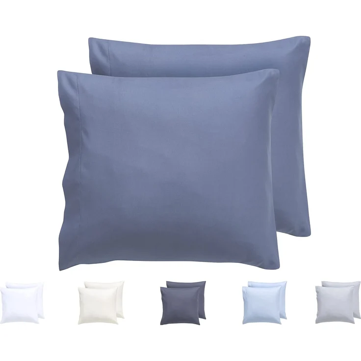 Kissenbezüge, extra weiche Mikrofaser, hypoallergen, Set mit 2 Kissenbezügen 45X45 cm Graublau