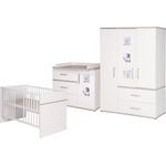 roba Kindermöbelset 'Moritz' - 3-teilig - Kinderbett 70 x 140 cm - Wickelkommode - Schrank - Weiß