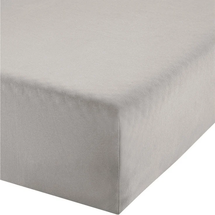 Erwin Müller 'Freising' Spannbettlaken, Gummizug: Rundumgummi, 1 Stück, Elasthan-Jersey-Stretch Uni, Silber, Boxspringbett - 90x190 cm - 100x220 cm – Bild 4