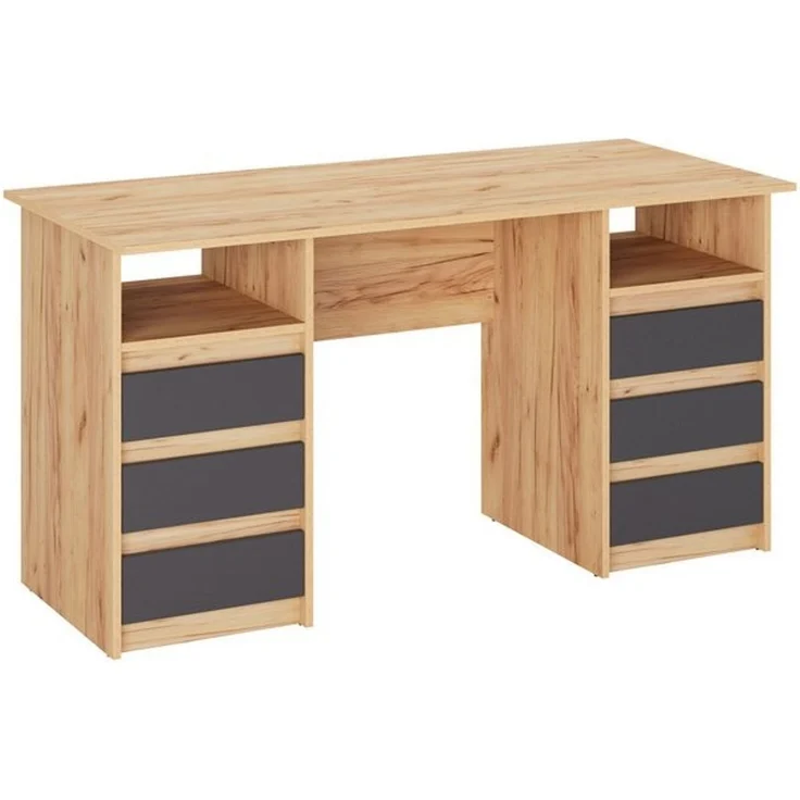 KOMTO Schreibtisch Oslo 140 Schreibtisch mit Schubladen Moderner Bürotisch, Computertisch Arbeitstisch PC-Tisch Kinderschreibtisch 140 x 60 x 74 cm – Bild 4