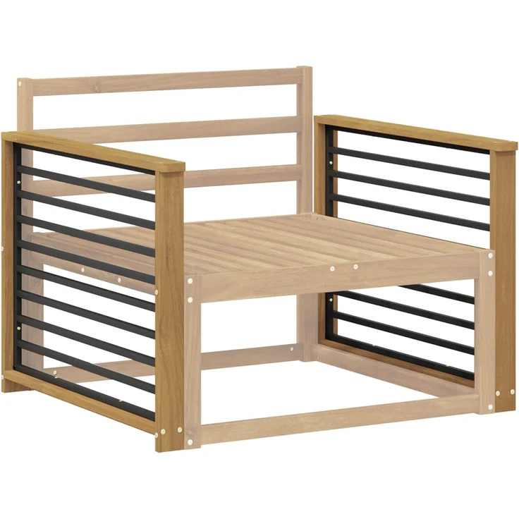 vidaXL Armlehnen Modul 2 pcs Weiß 80 x 6 x 61 cm Massivholz Akazie 901595 – Bild 3