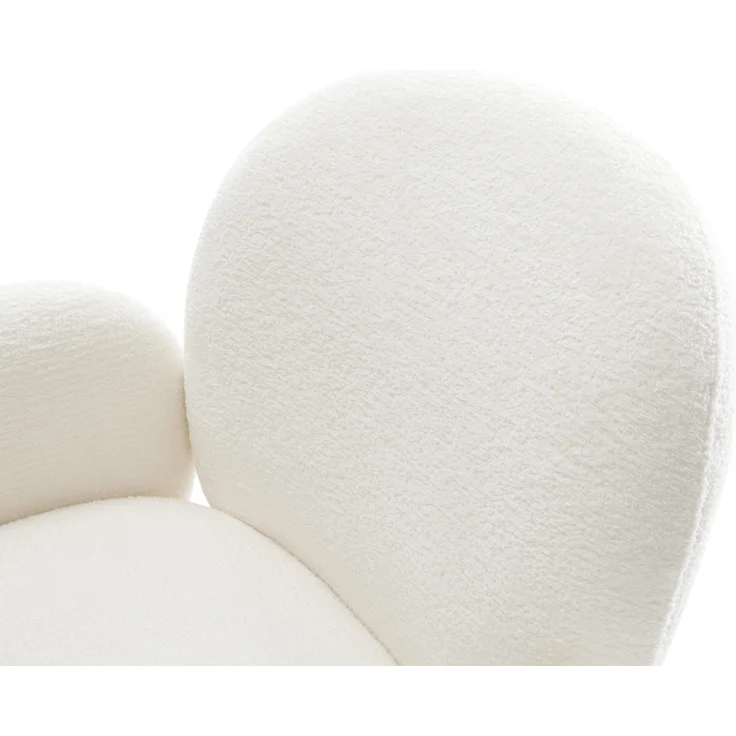 Esszimmerstuhl Nube-Flex mit Armlehnen Bouclé Soft Beige 4-Fuß konisch Schwarz Taschenfederkern – Bild 4