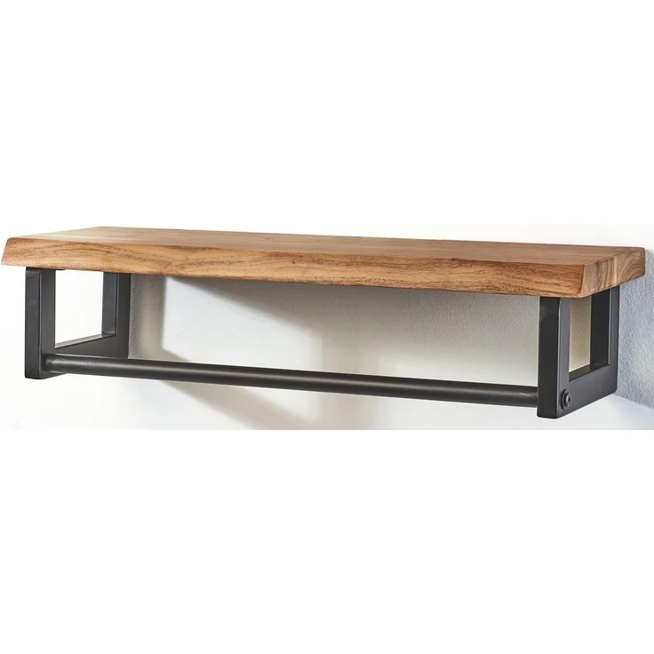 Kobolo Garderobenständer Garderobe Wandregal Wandgarderobe Metall und Holz – Bild 3