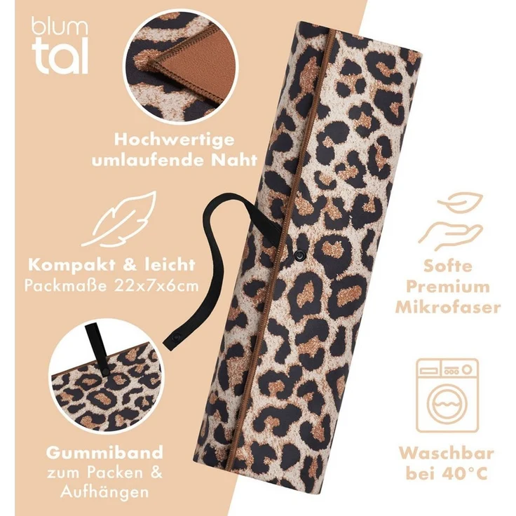 Blumtal Reisehandtuch Strandhandtuch 90x180 cm aus Mikrofaser - kompakt & schnelltrocknend, sandfrei mit Band - Mikrofaser Handtuch groß mit Wellen-Muster – Bild 2