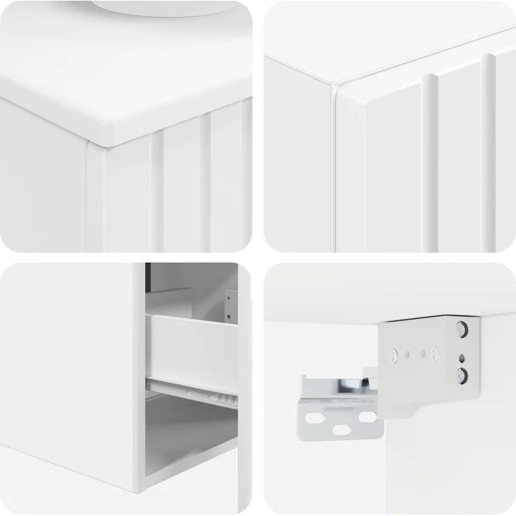 vidaXL Badezimmerschrank-Set 3 stk. Hochglanz Weiß 33 x 34,5 x 160 cm 3406087 – Bild 8