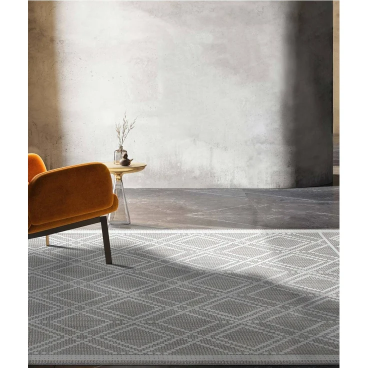 Zenith Blauer Teppich 78 x 150 cm Polyester Grau 88779577 [en. casa] – Bild 2