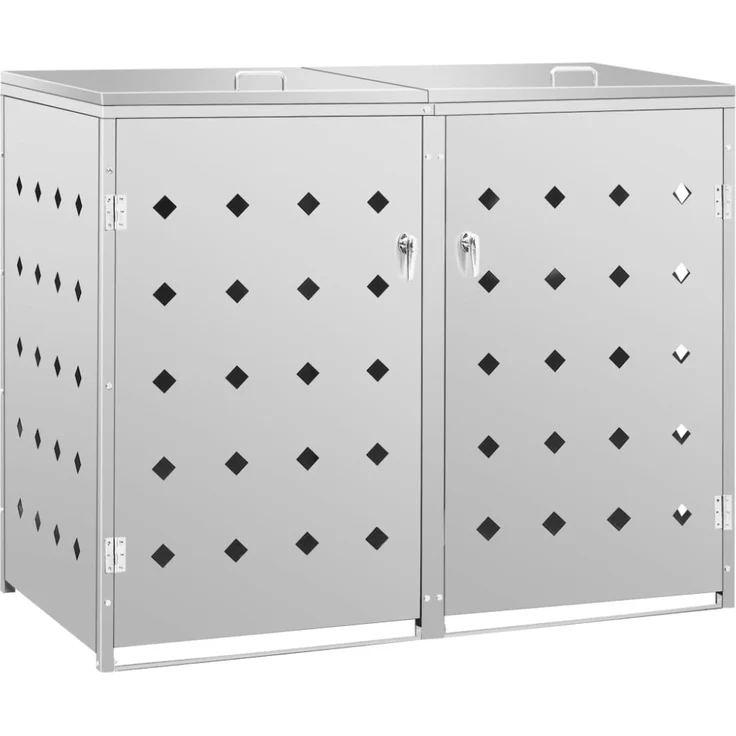 vidaXL Mülltonnenbox für 2 Tonnen 240 L Edelstahl 145380 – Bild 2