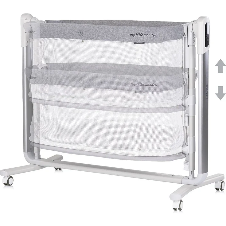 Chipolino Babywiege elektrisch Ultima Beistellbett Schaukelfunktion Musik Timer grau – Bild 3