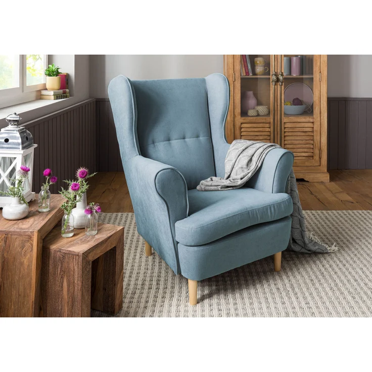 Ohrensesessel 71x74x105 hellblau SCANDI #108 – Bild 9