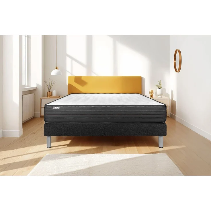 Matratzenset VITALPOWER 160 x 220 cm Bettrahmen Kit schwarz – Bild 1