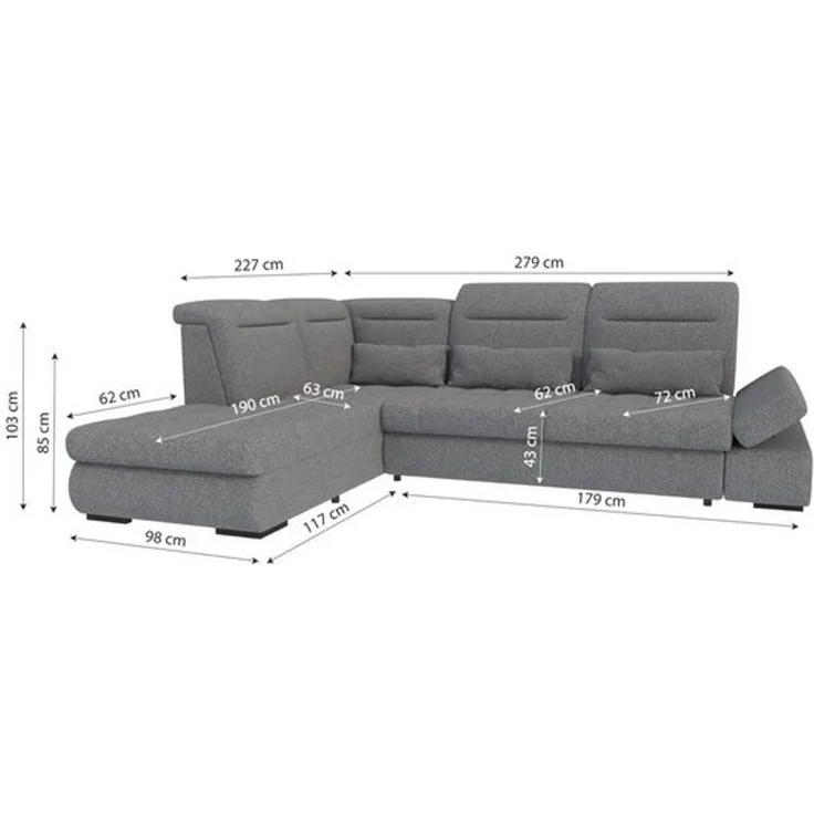 99rooms Ecksofa Toscana, Sofa L-Form, Eckcouch, Bettfunktion, Rundumbezug aus gepolstertem Strukturstoff NEVE – Bild 4