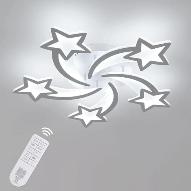 Goeco LED Deckenleuchte Dimmbar, 50W 6200LM Weiß Deckenlampe, Modern Deckenleuchte mit Fernbedienung/APP für Wohnzimmer Kinderzimmer Schlafzimmer, 3000K-6500K, Dia 65cm – Bild 1
