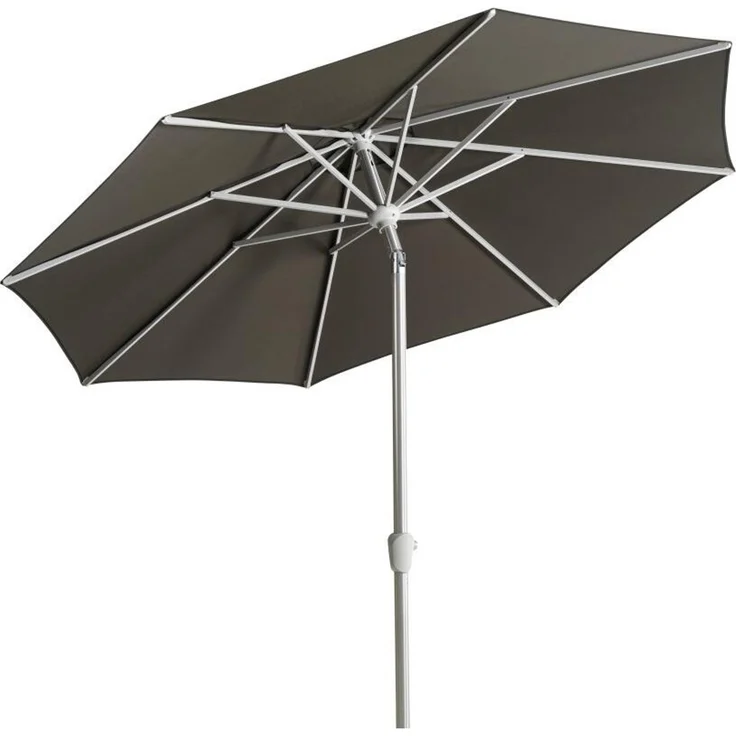 Sonnenschirm Abriola von Brafab aus Aluminium und Polyester, neigbar, rund, Schwarz, Ø 270 cm – Bild 3