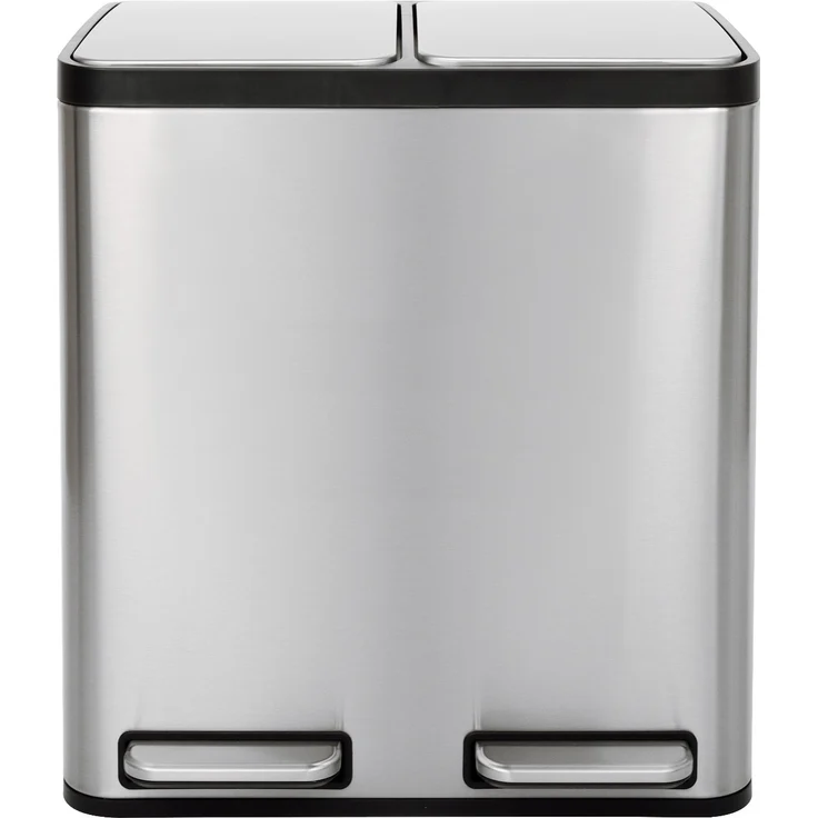 Gardissimo RUBI XL Duo Mülleimer Edelstahl Abfalleimer Treteimer 2x30 Liter – Bild 3