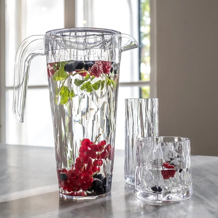 Koziol Superglas Kanne Club Pitcher, Wasserkrug, Karaffe, Kunststoff, Crystal Clear, 1. 5 L, 4687535 – Bild 3