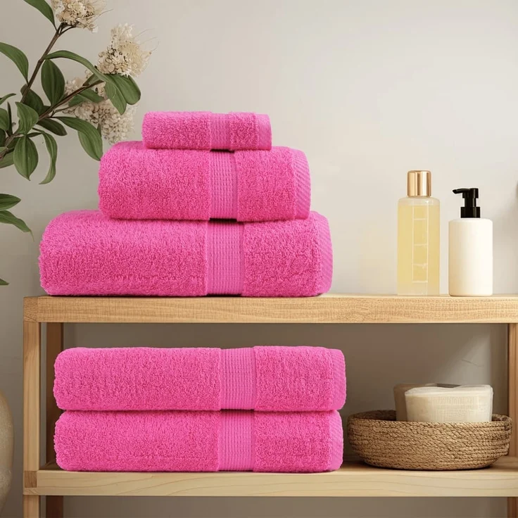 vidaXL Premium Waschhandtücher SOLUND 4 Stück Rosa 30x30 cm 600 g/m² 137516 – Bild 2