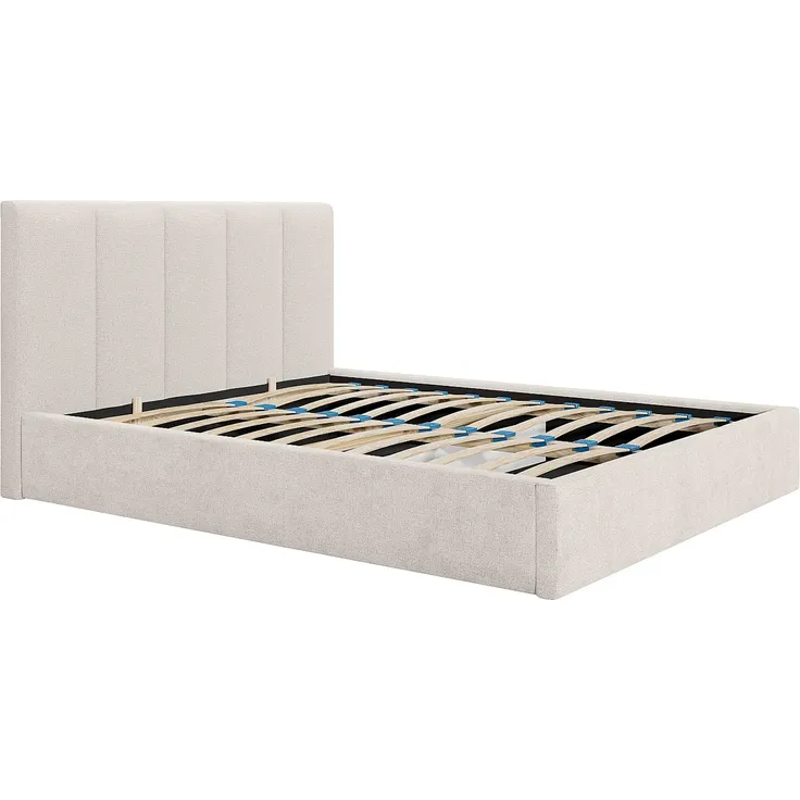 Vente-unique - KILACLO Bett Stoff Beige - B 203 cm x H 106 cm x L 153 cm – Bild 3