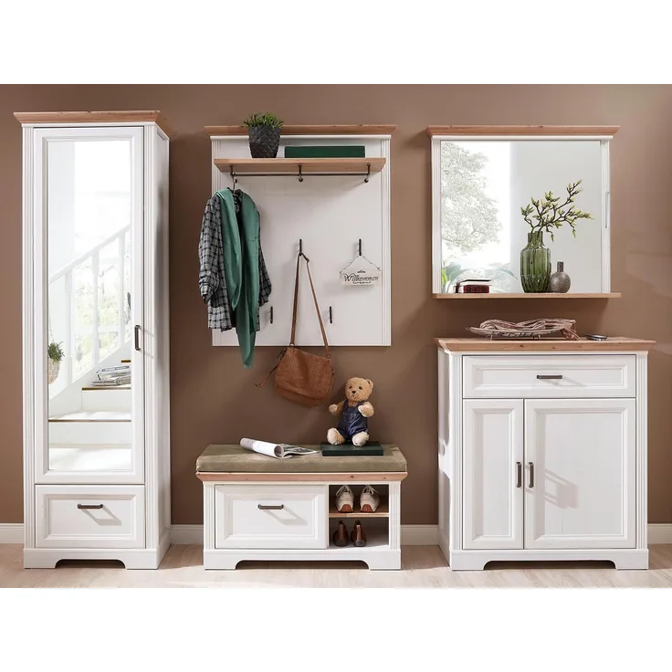 Garderoben-Set >Jasmin< in Pinie-Hell - 280x204x41cm (BxHxT)