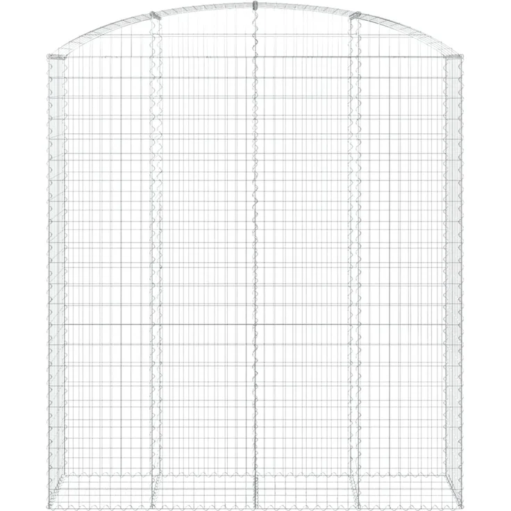 vidaXL Gabione mit Hochbogen 200x50x220/240 cm Verzinktes Eisen 153481 – Bild 3
