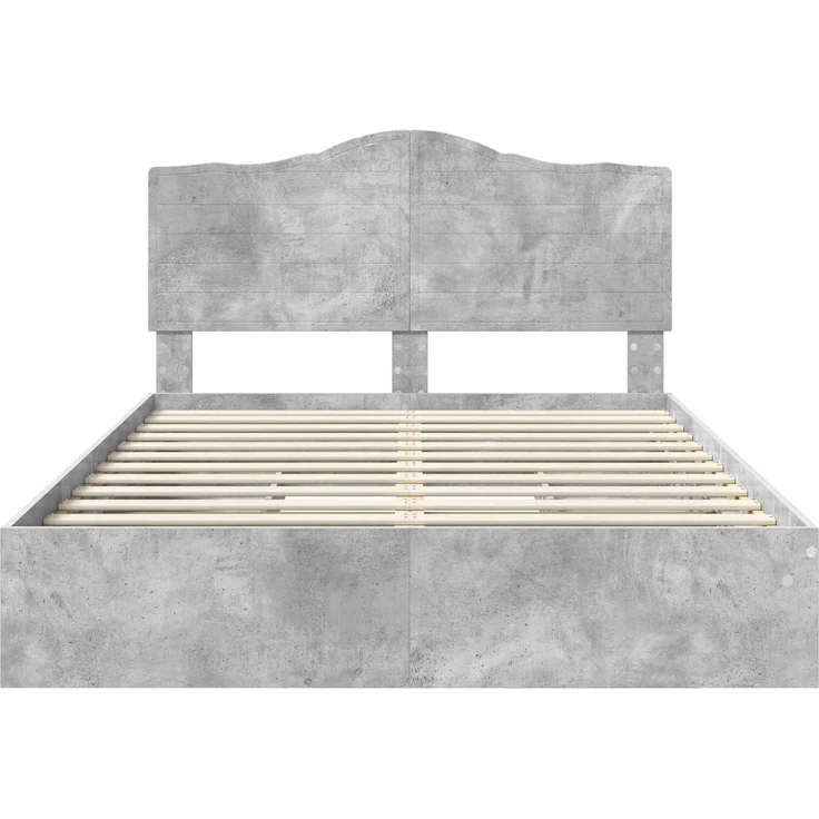 vidaXL Aufbewahrungsbett Beton Grau 150 x 200 cm Holzwerkstoff 3413495 – Bild 7