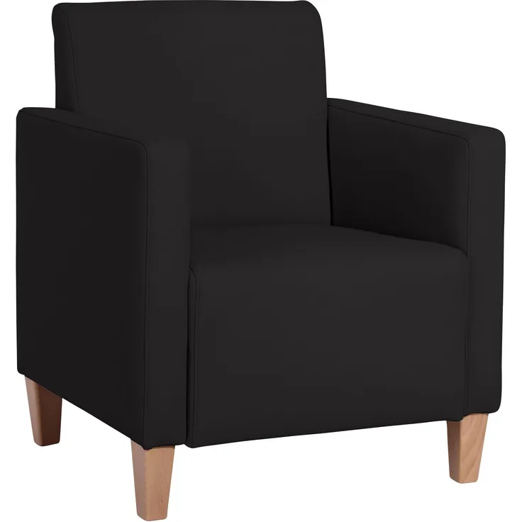 Sessel Karol Bezug Kunstleder Buche natur / schwarz 22214