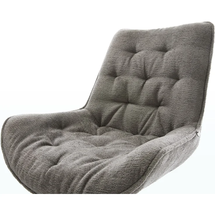 Drehstuhl Taimi-Flex Bouclé Soft Schlamm Holzgestell kantig Natur 180° drehbar – Bild 3