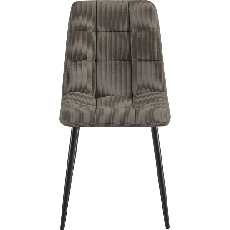 CLP 2er Set Esszimmerstuhl Tilde gepolstert mit Rückenlehne bis 150 kg belastbar - Farbe:taupe;Material:Cord – Bild 3